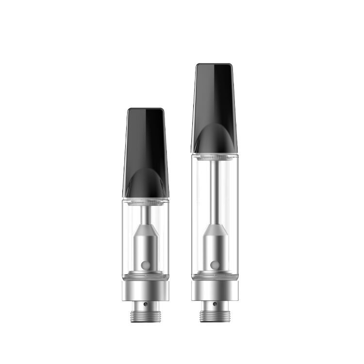 Empty uKERA 510 thread oil cartridges with black mouthpieces shown in two capacity options