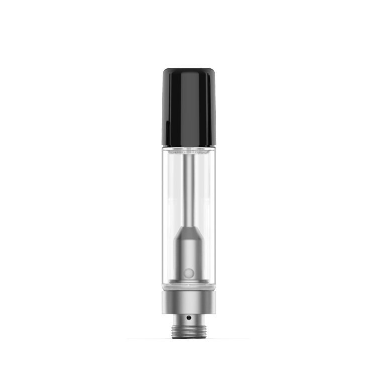 Assortment of μKERA 510 thread screw-on glass cartridges in multiple colors for bulk THC vape hardware manufacturing.