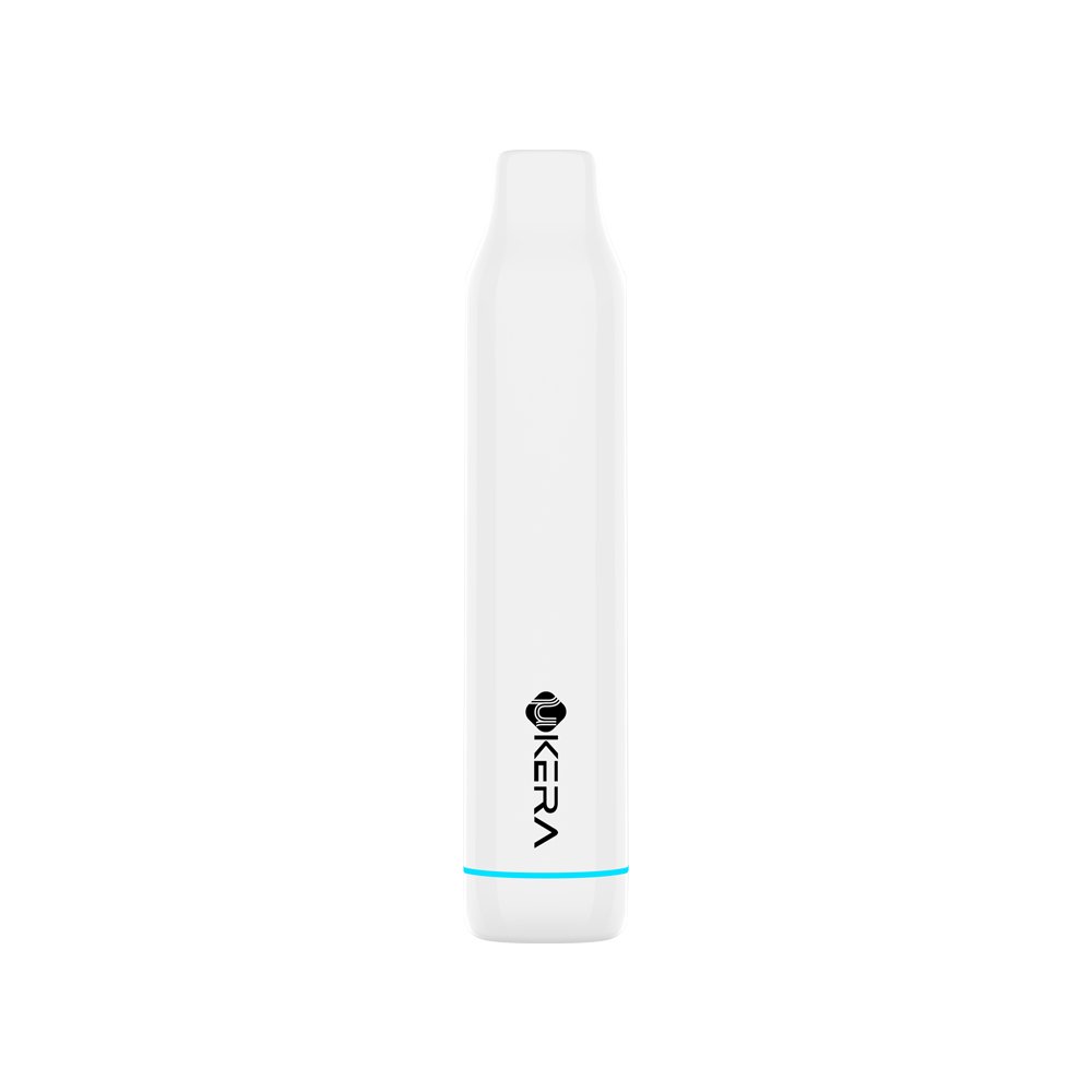 Technical diagram of the uKERA Magneto disposable vape detailing its ceramic heating element, dual airflow channels, rechargeable battery, and bottom charging port