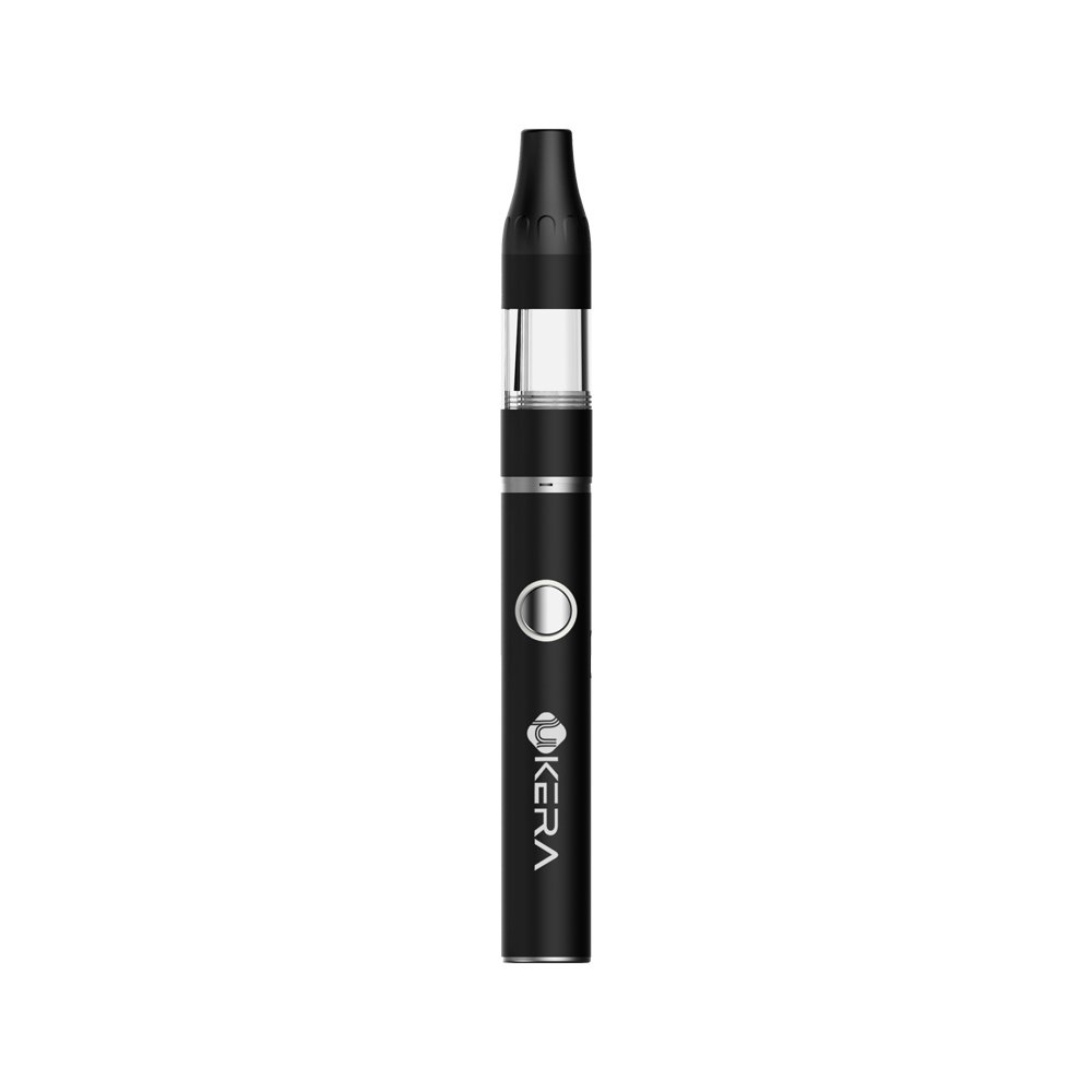 uKERA Ultra Cart 510-thread vape batteries displayed vertically in dark blue, sage green, warm yellow, and cyan finishes with activation buttons.