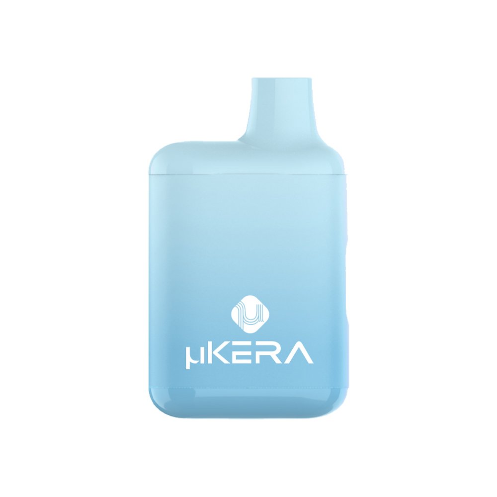 Five uKERA Nimbus all-in-one vape devices in custom pastel gradient options showcasing sleek ergonomic design for wholesale B2B branding.