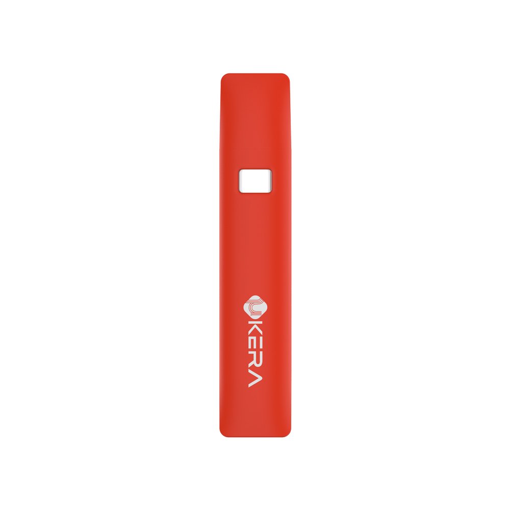 KERA Air disposable vape pen detailing mouthpiece, 1.0g PCTG oil reservoir, µKERA ceramic heating coil, battery cell, and USB-C port.