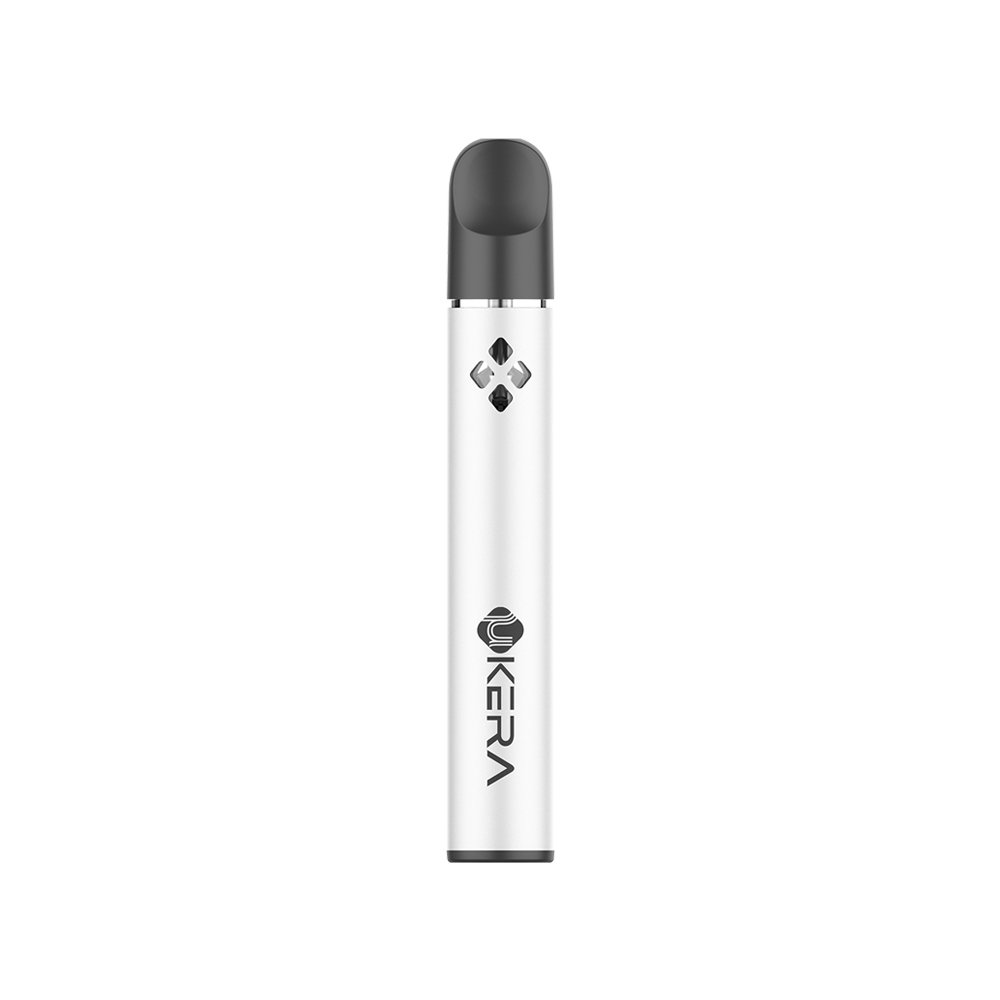 uKERA GP all-in-one disposable vape pen in a pearl white finish with clear round oil reservoir window.