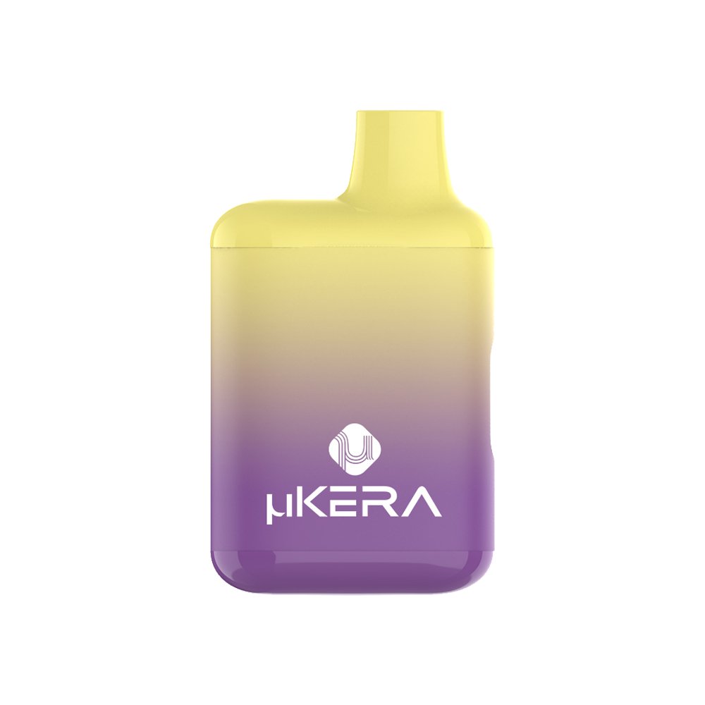 uKERA Nimbus compact disposable vape hardware showcased in multiple gradient colorways with oil viewing window.