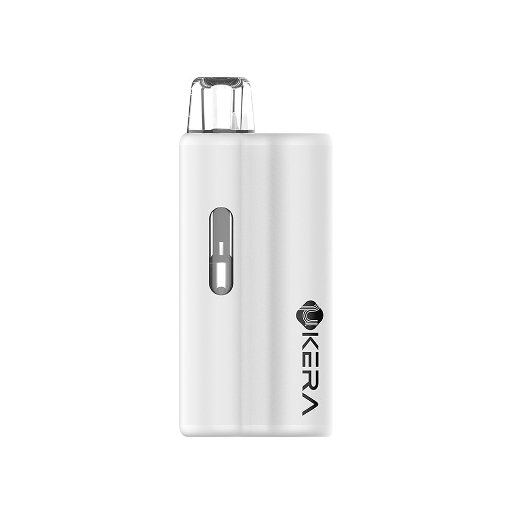 uKERA Mini half-gram rechargeable disposable vape showing its sleek alloy body and bottom USB-C charging port.