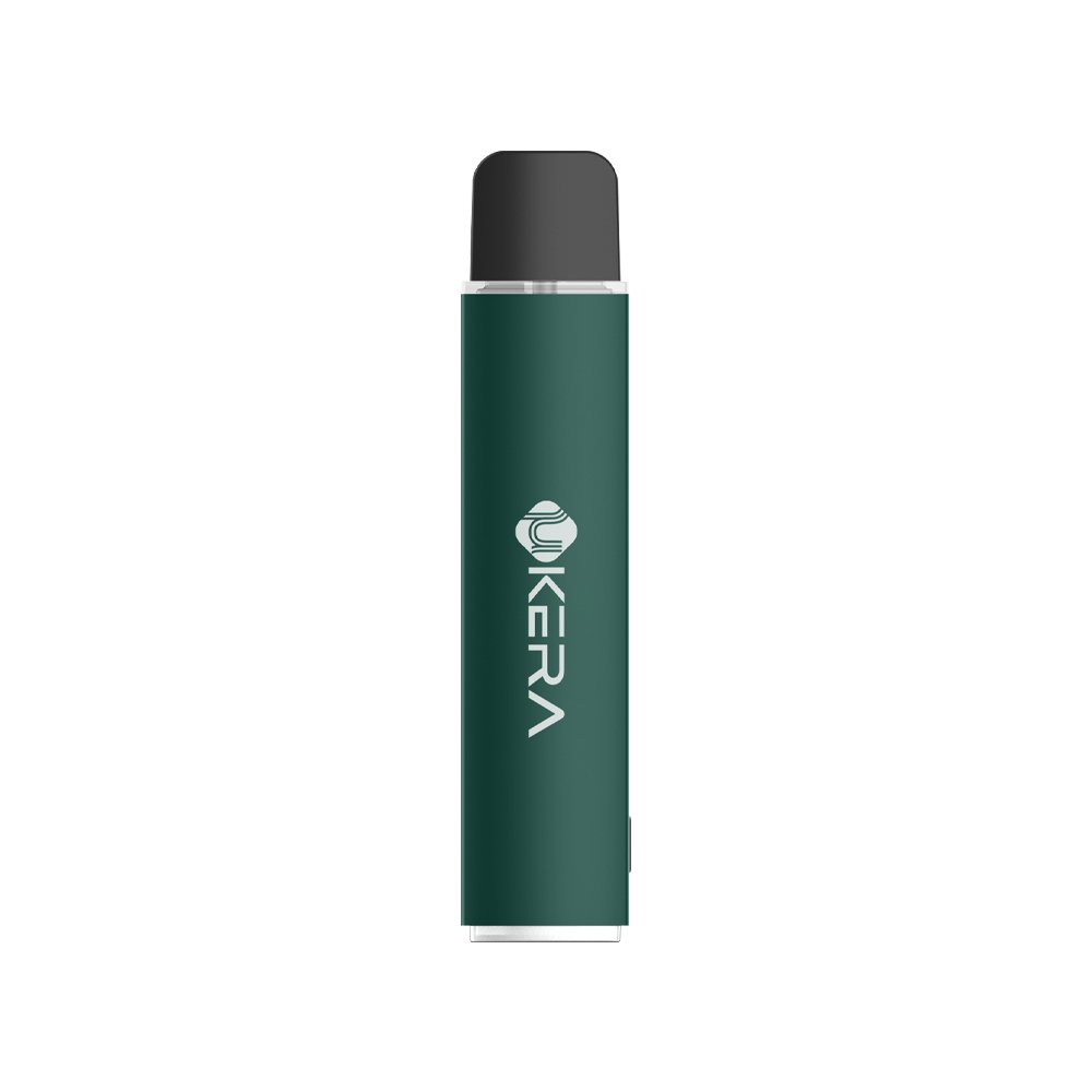 Base view of the uKERA Ultra vape pod system highlighting its compact rechargeable battery and fast-charging USB-C port.