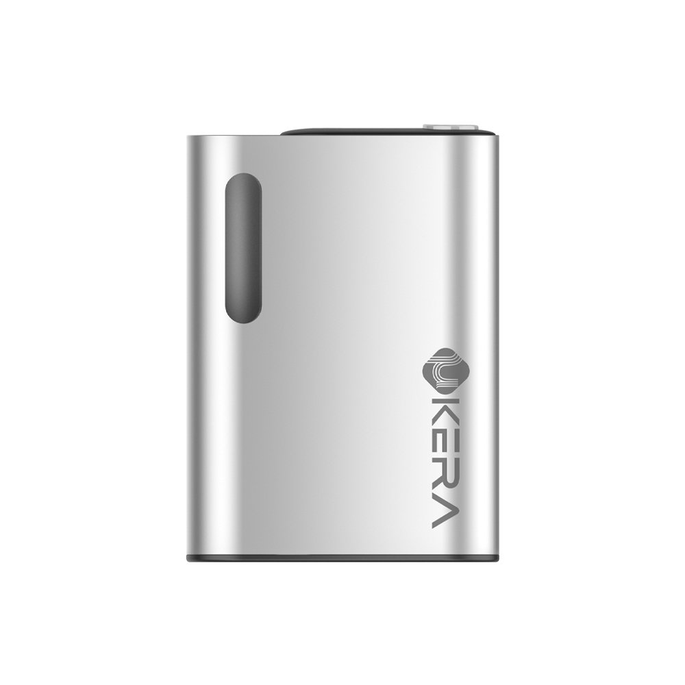 uKERA VAULT SE concealed 510 battery displaying dual voltage output controls and bottom Type-C USB charging port.